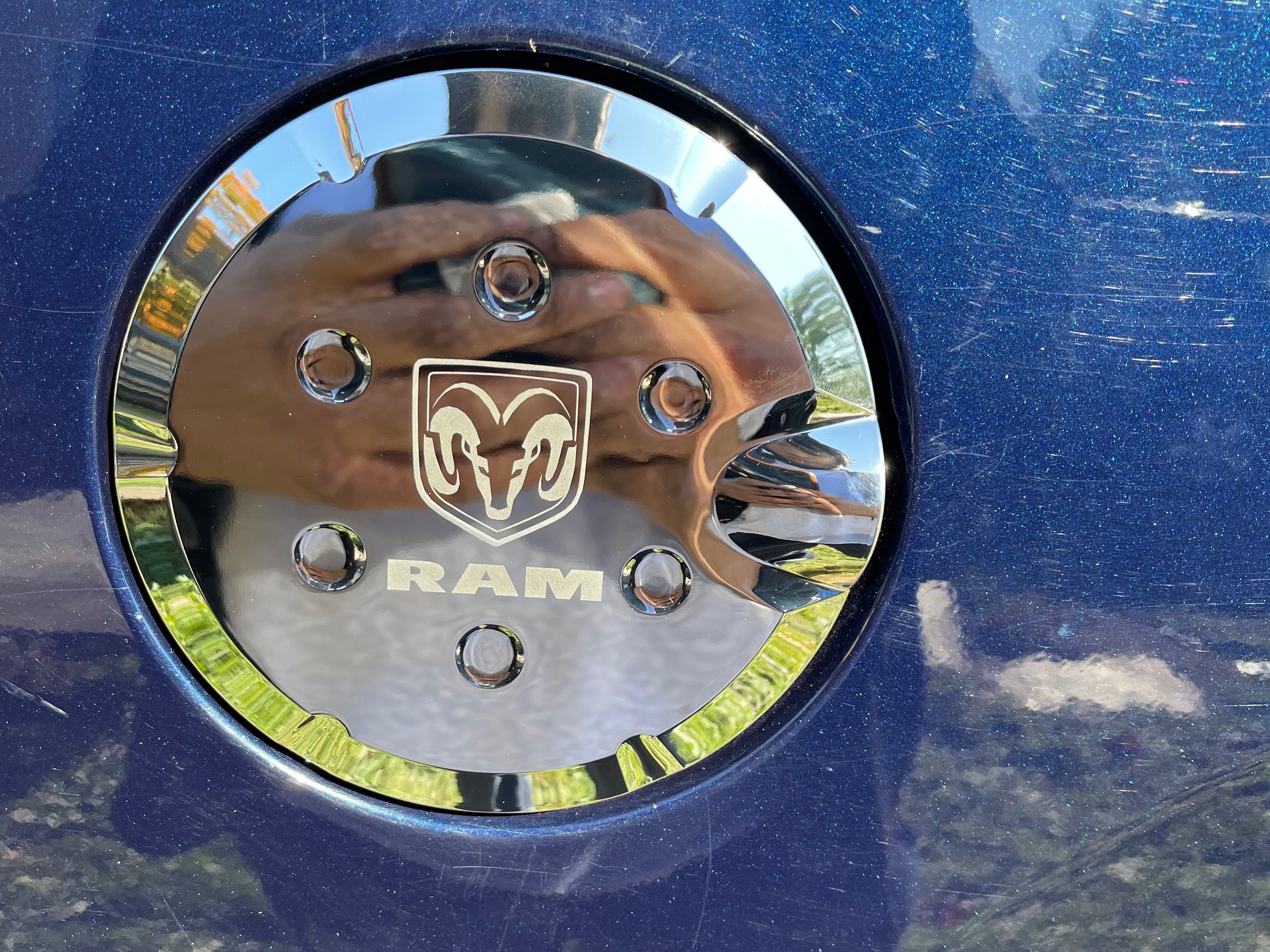 RAM Licensed by RedRock RAM 1500 Fuel Tank Door Cover; Chrome