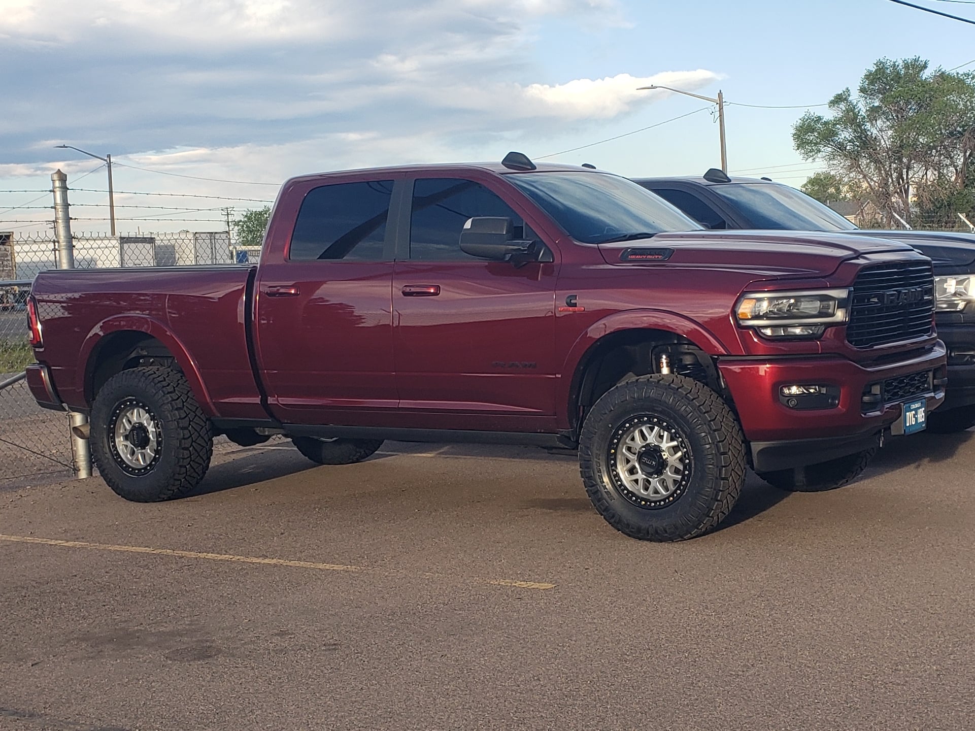 KMC RAM 2500 GRS Machined with Satin Black Lip 8-Lug Wheel; 18x9